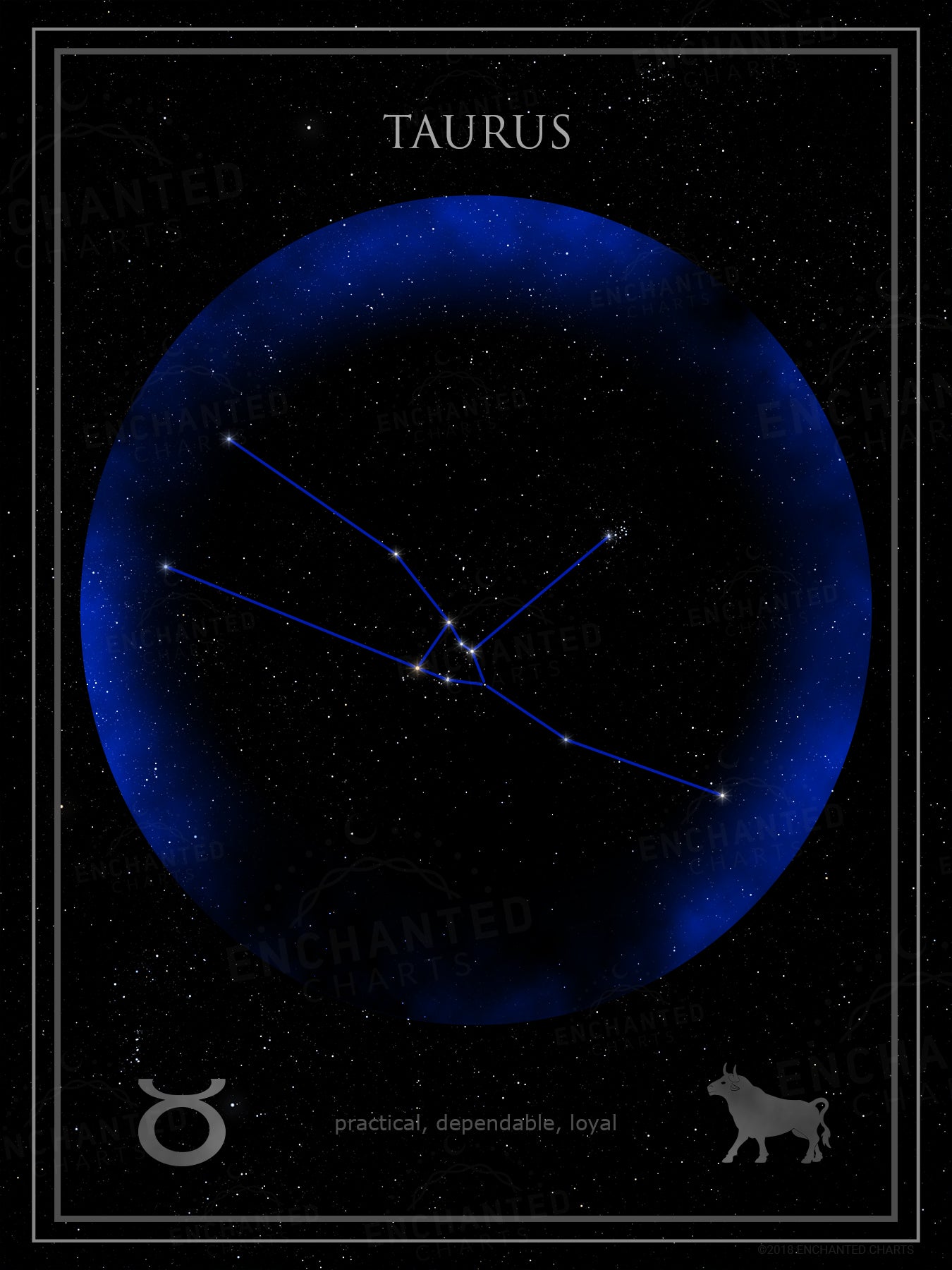 Taurus Zodiac Sign Star Print