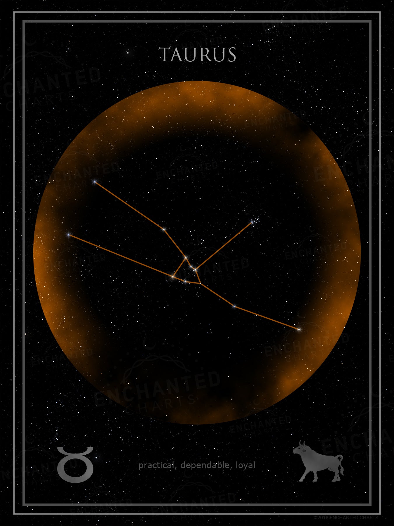 Taurus Zodiac Sign Star Print