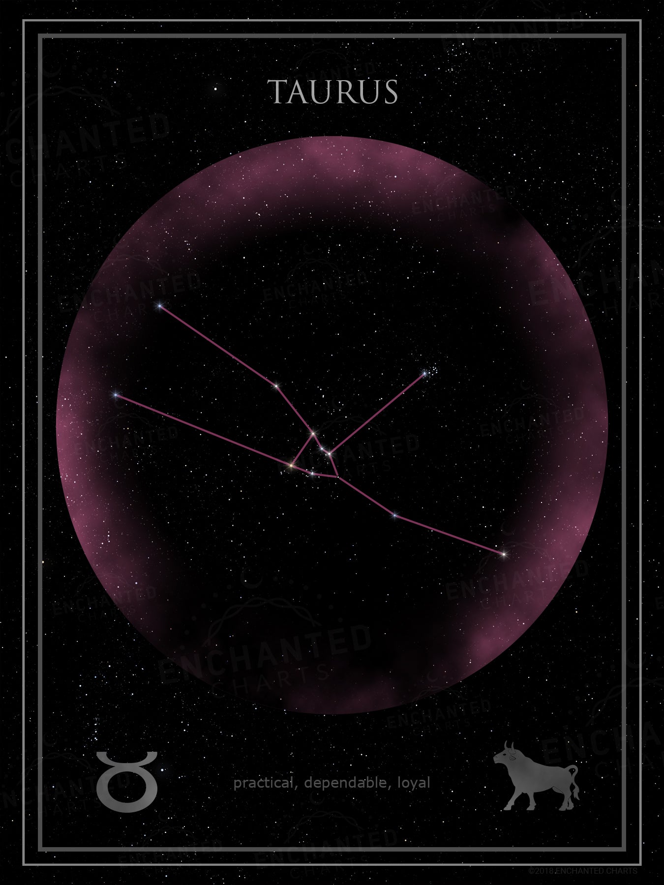 Taurus Zodiac Sign Star Print