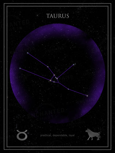 Taurus Zodiac Sign Star Print