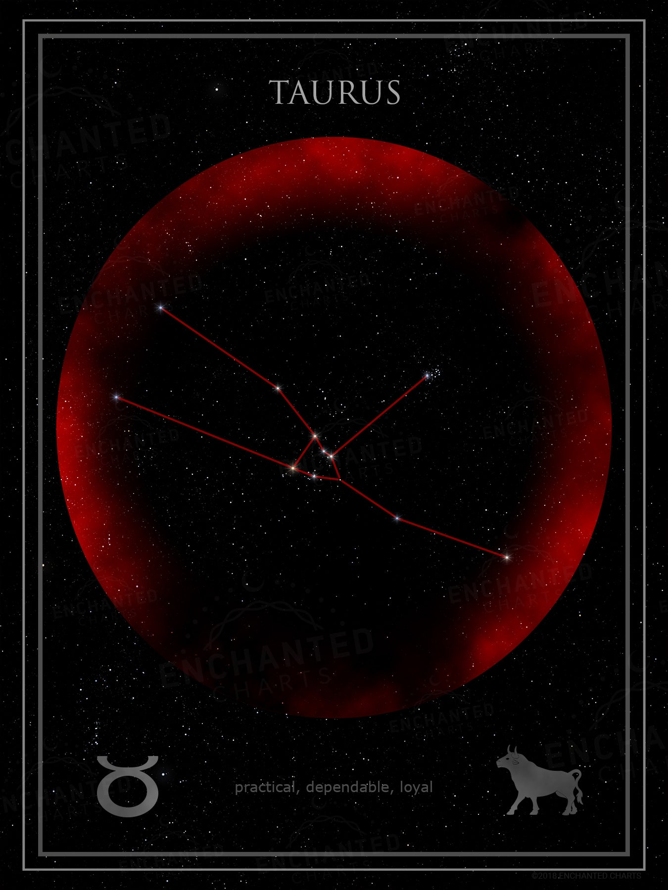 Taurus Zodiac Sign Star Print