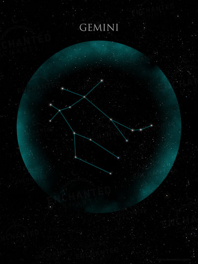 Gemini Zodiac Sign Star Print