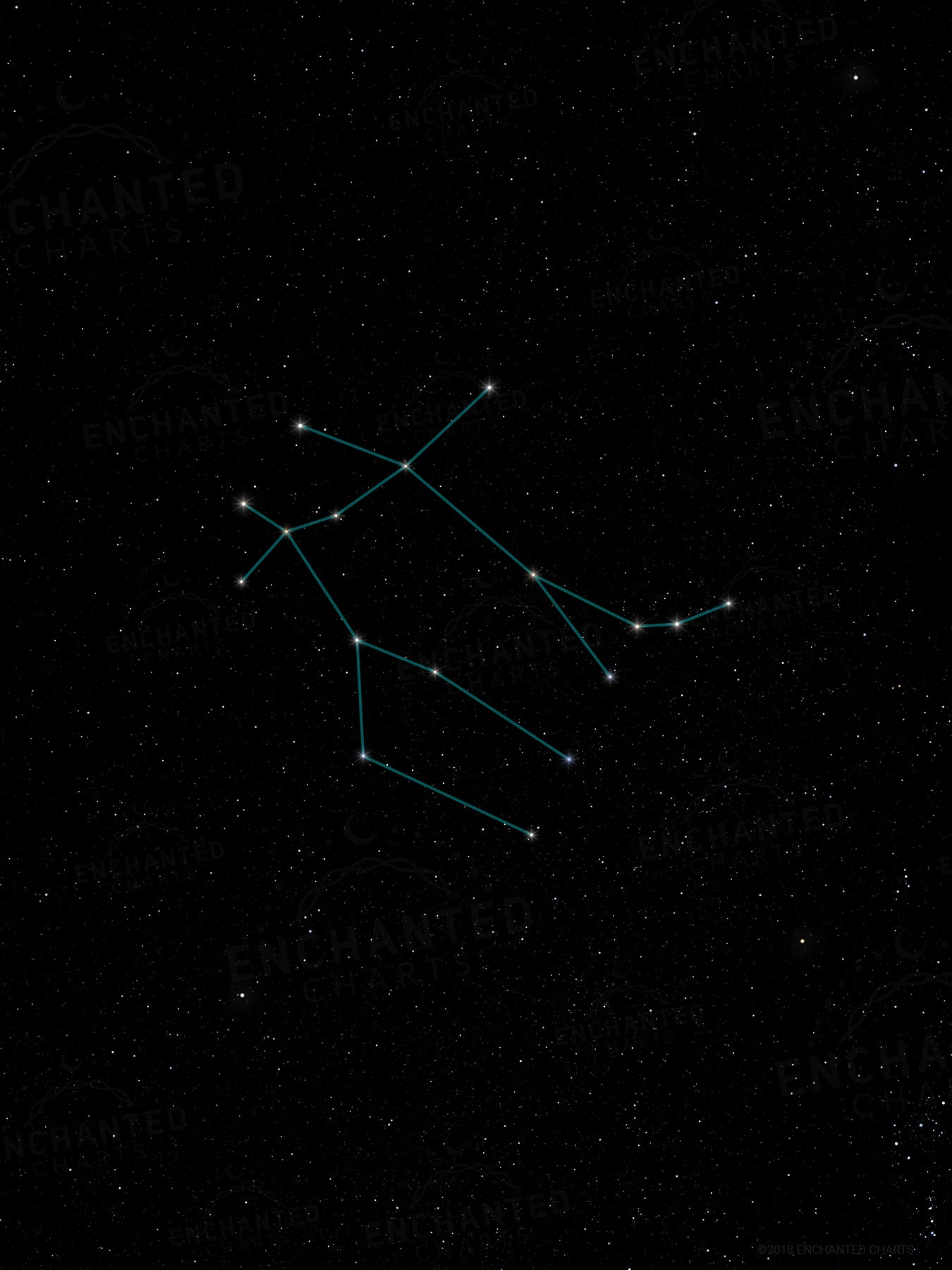Gemini Zodiac Sign Star Print