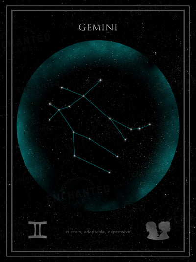 Gemini Zodiac Sign Star Print
