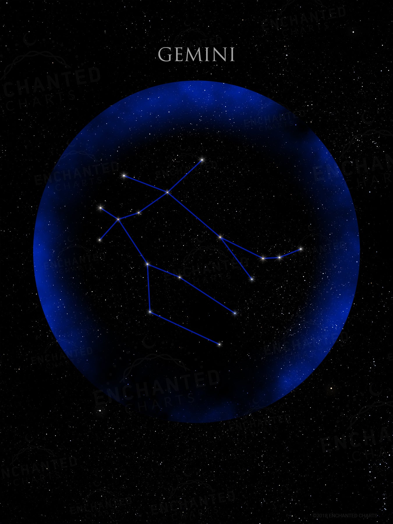 Gemini Zodiac Sign Star Print