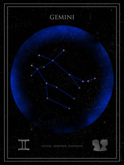 Gemini Zodiac Sign Star Print