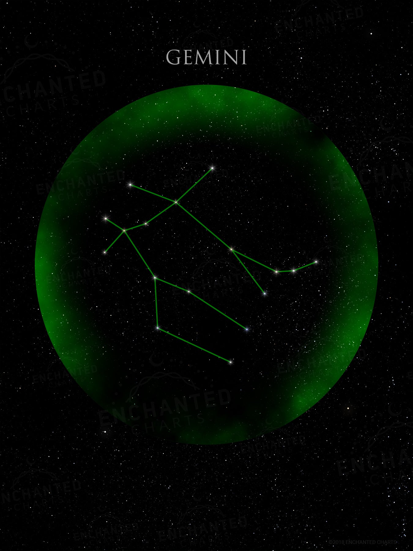 Gemini Zodiac Sign Star Print