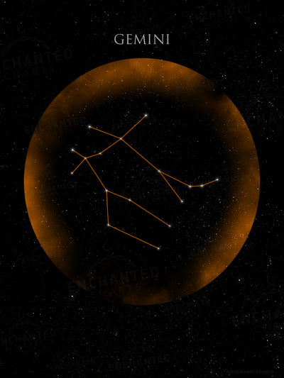 Gemini Zodiac Sign Star Print