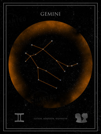 Gemini Zodiac Sign Star Print