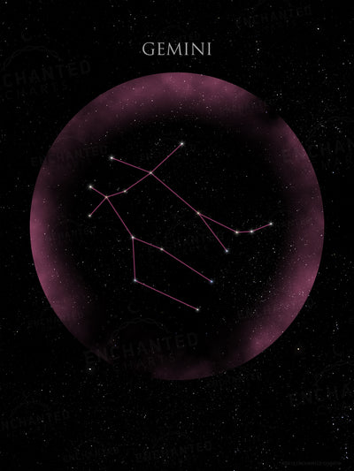 Gemini Zodiac Sign Star Print
