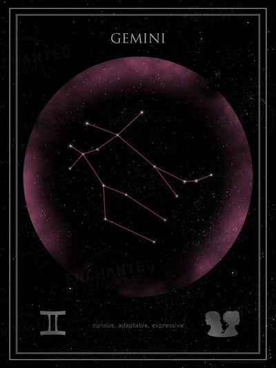 Gemini Zodiac Sign Star Print