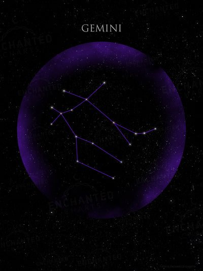 Gemini Zodiac Sign Star Print