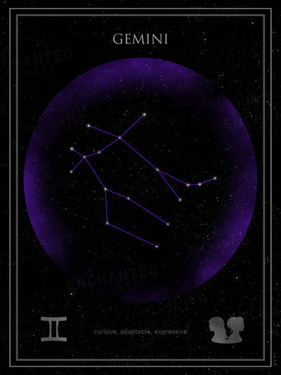 Gemini Zodiac Sign Star Print