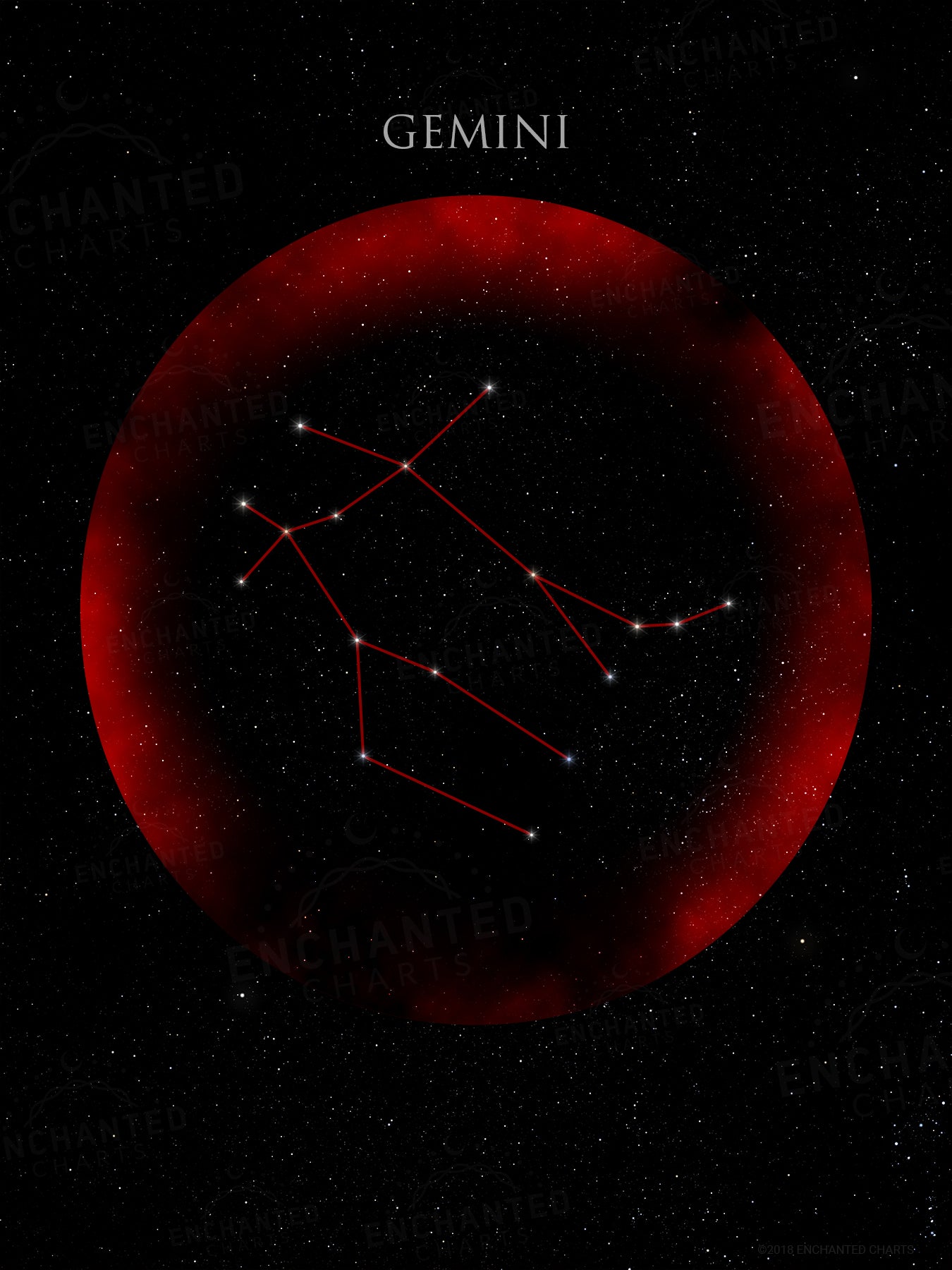 Gemini Zodiac Sign Star Print