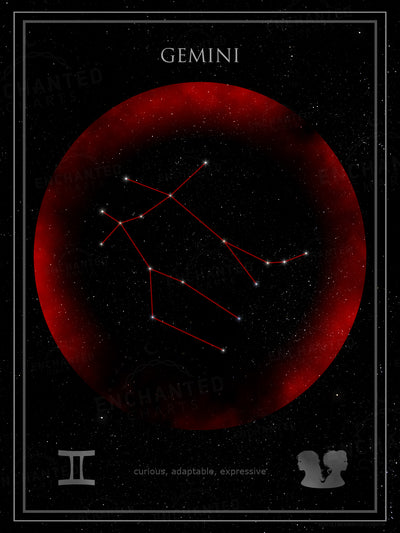 Gemini Zodiac Sign Star Print
