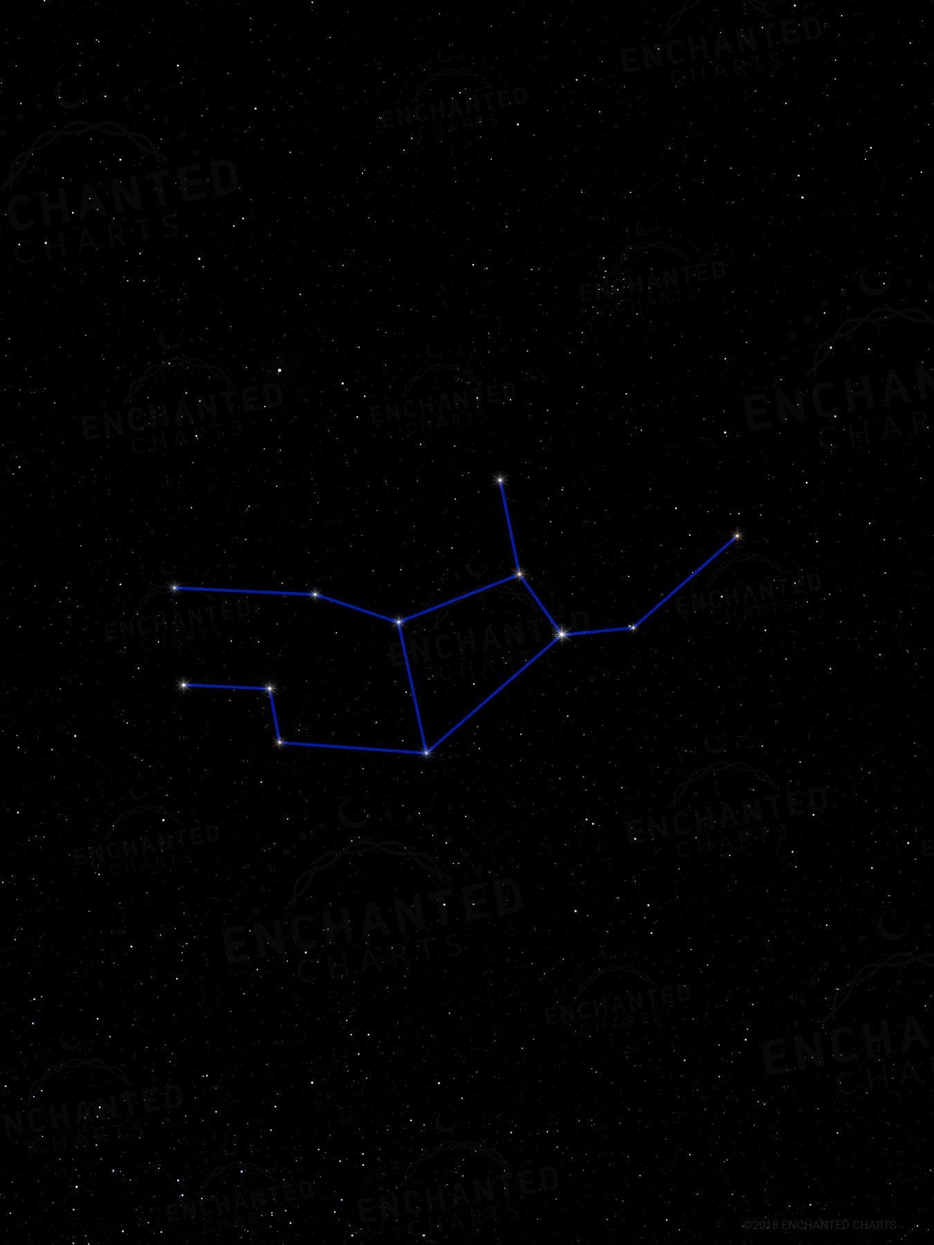 Virgo Zodiac Sign Star Print
