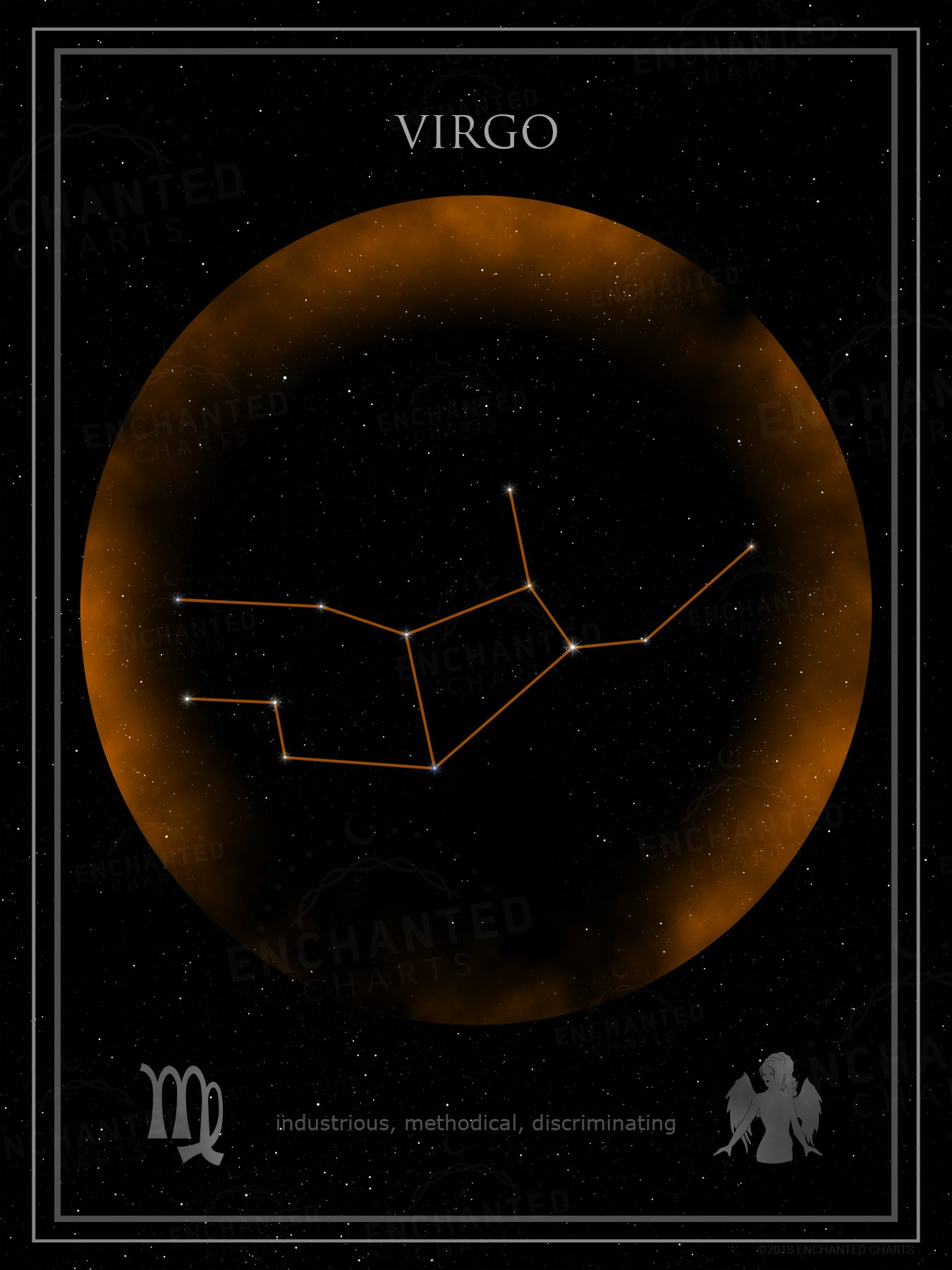Virgo Zodiac Sign Star Print