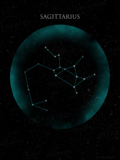Sagittarius Zodiac Sign Star Print