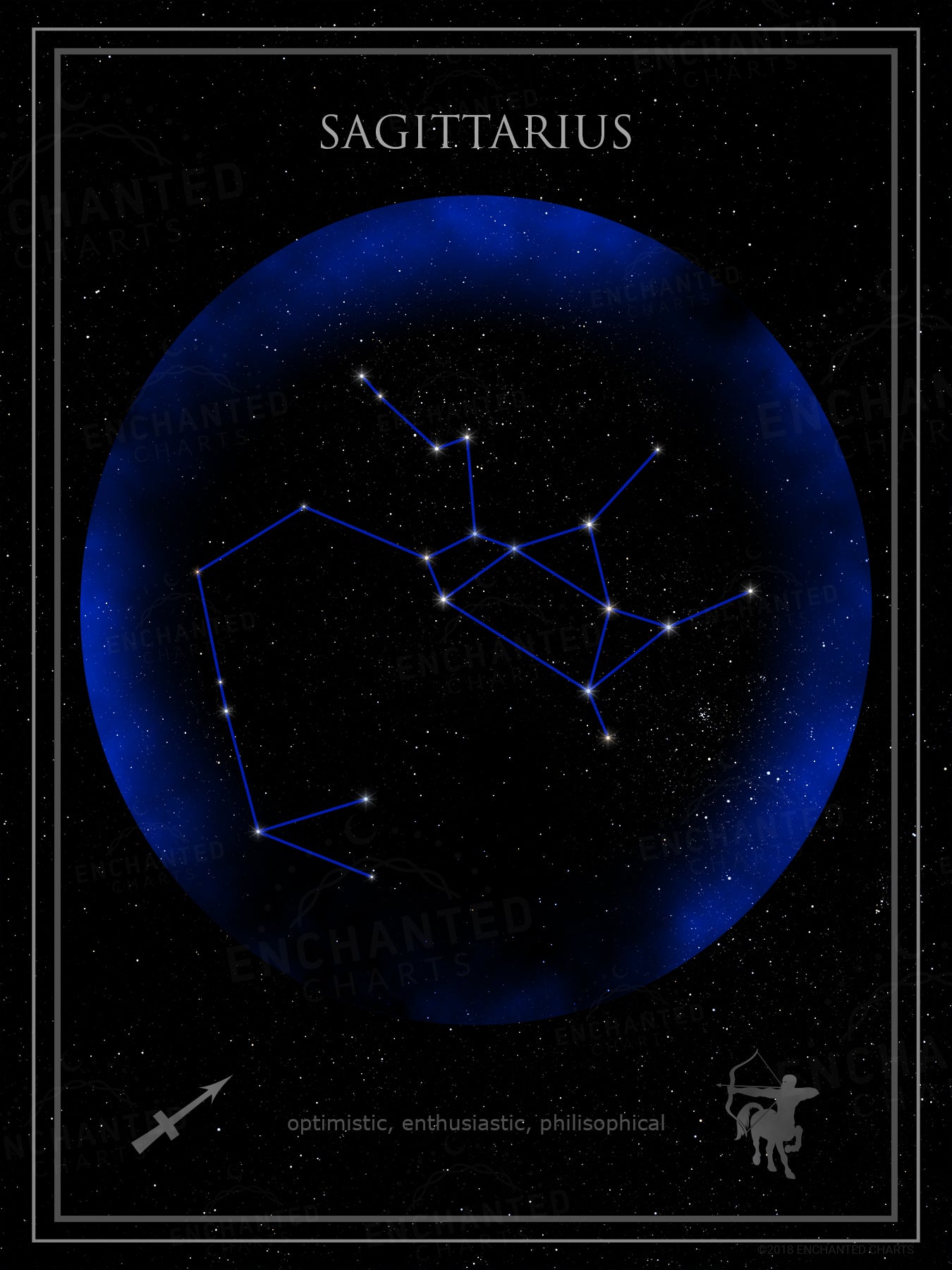 Sagittarius Zodiac Sign Star Print