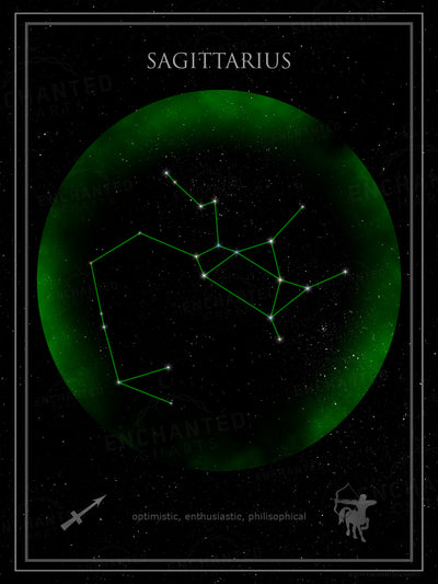 Sagittarius Zodiac Sign Star Print
