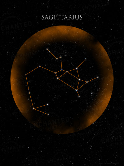 Sagittarius Zodiac Sign Star Print