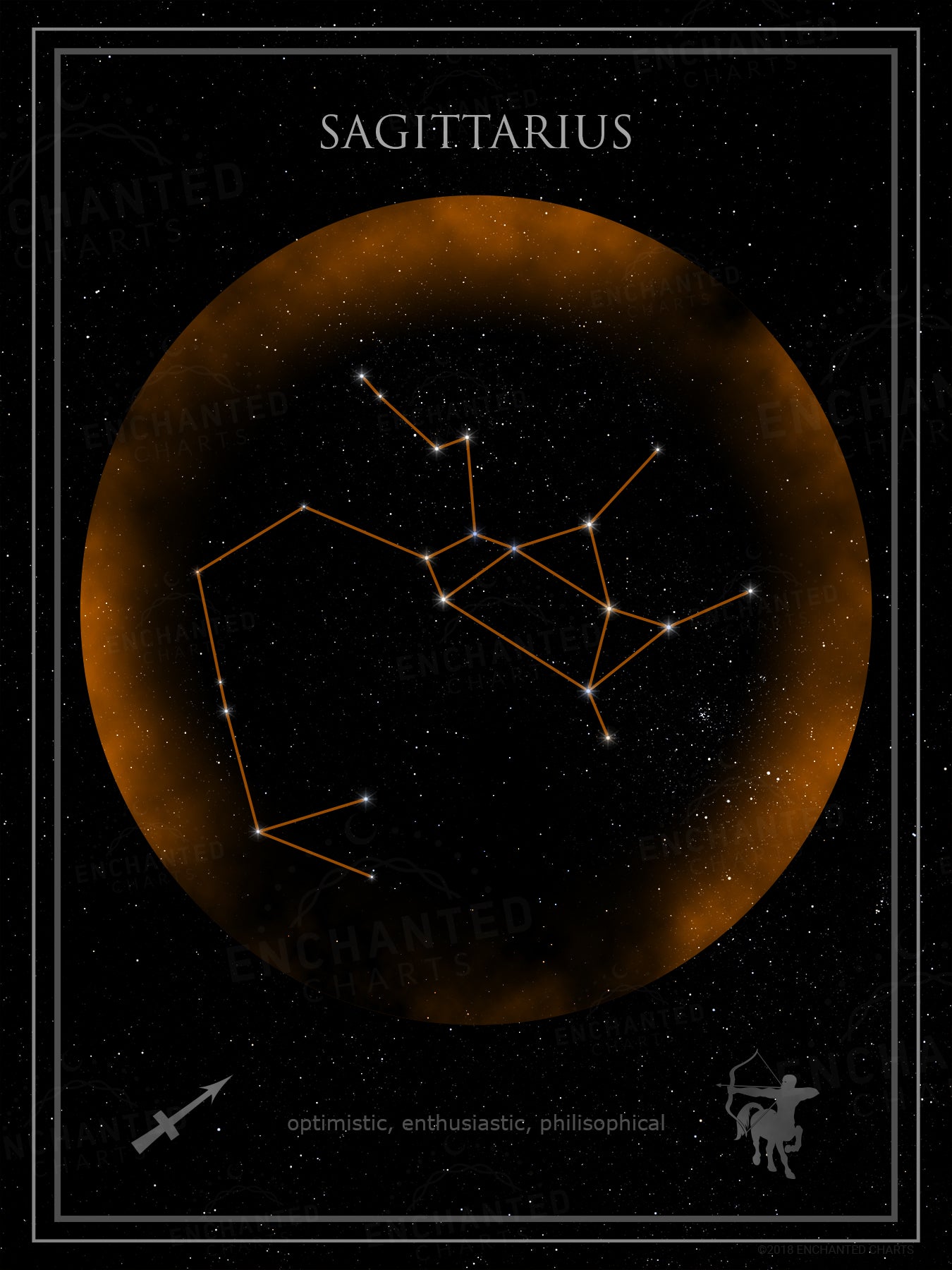 Sagittarius Zodiac Sign Star Print