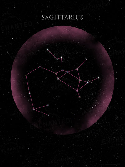 Sagittarius Zodiac Sign Star Print