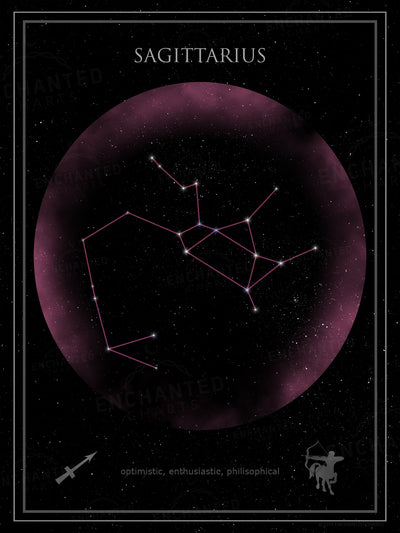 Sagittarius Zodiac Sign Star Print