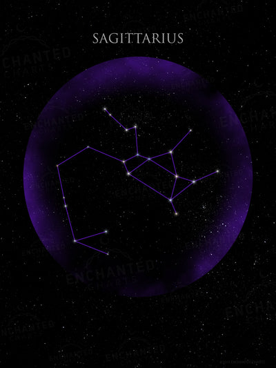 Sagittarius Zodiac Sign Star Print