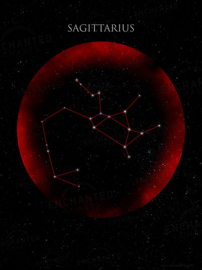 Sagittarius Zodiac Sign Star Print