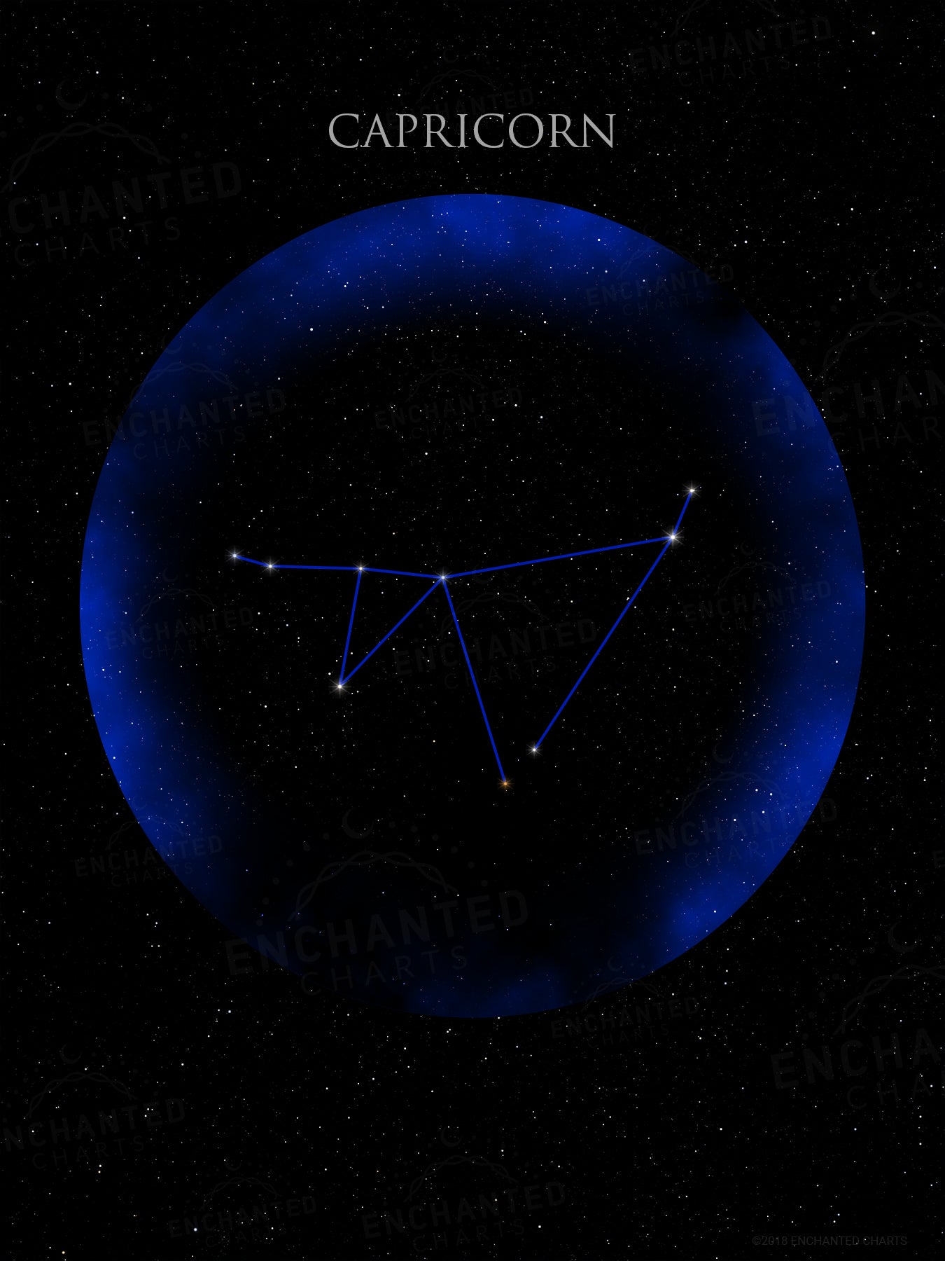 Capricorn Zodiac Sign Star Print