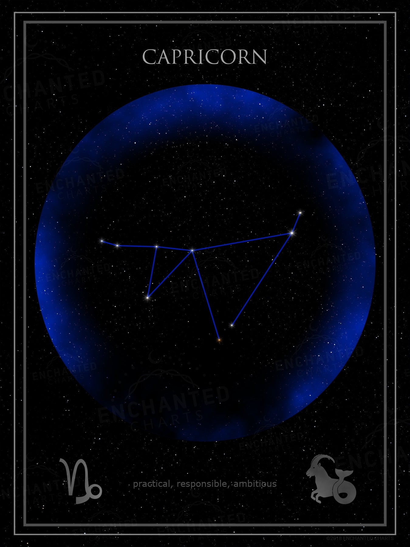 Capricorn Zodiac Sign Star Print