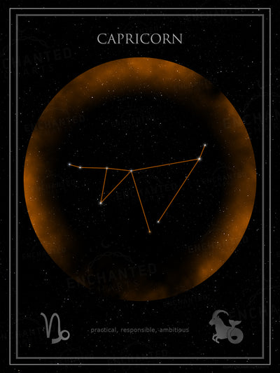 Capricorn Zodiac Sign Star Print