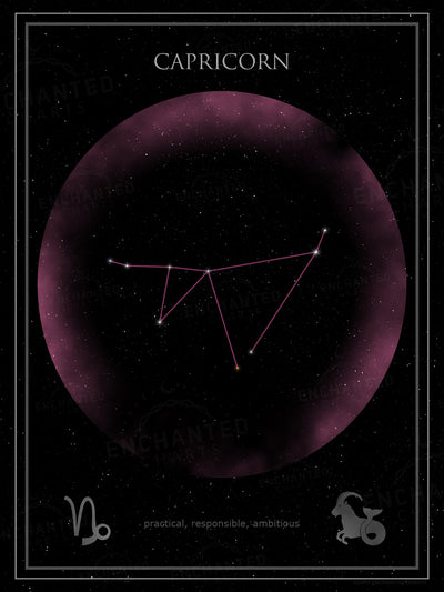 Capricorn Zodiac Sign Star Print