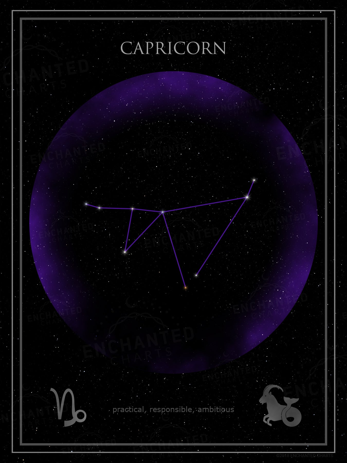 Capricorn Zodiac Sign Star Print