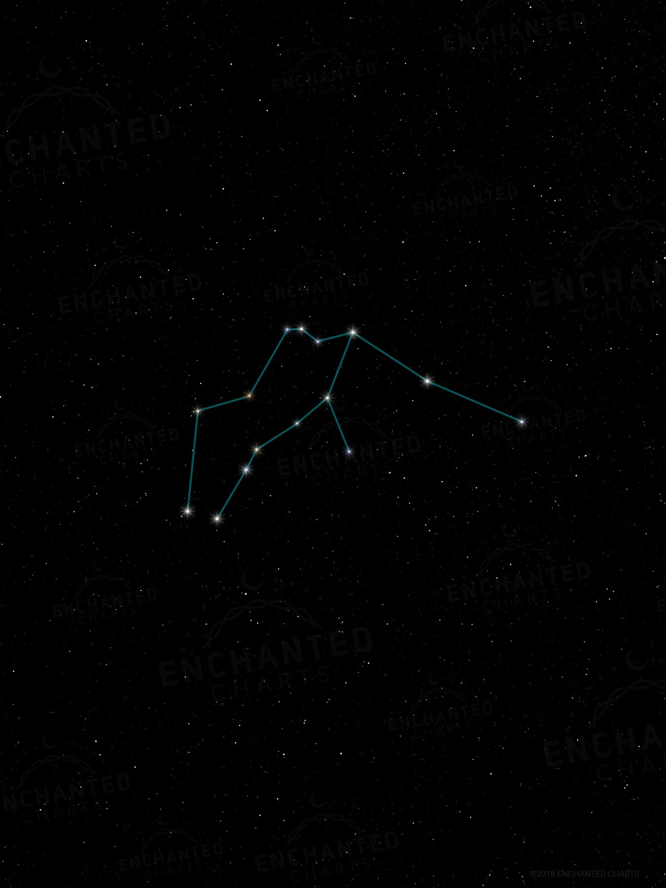 Aquarius Zodiac Sign Star Print