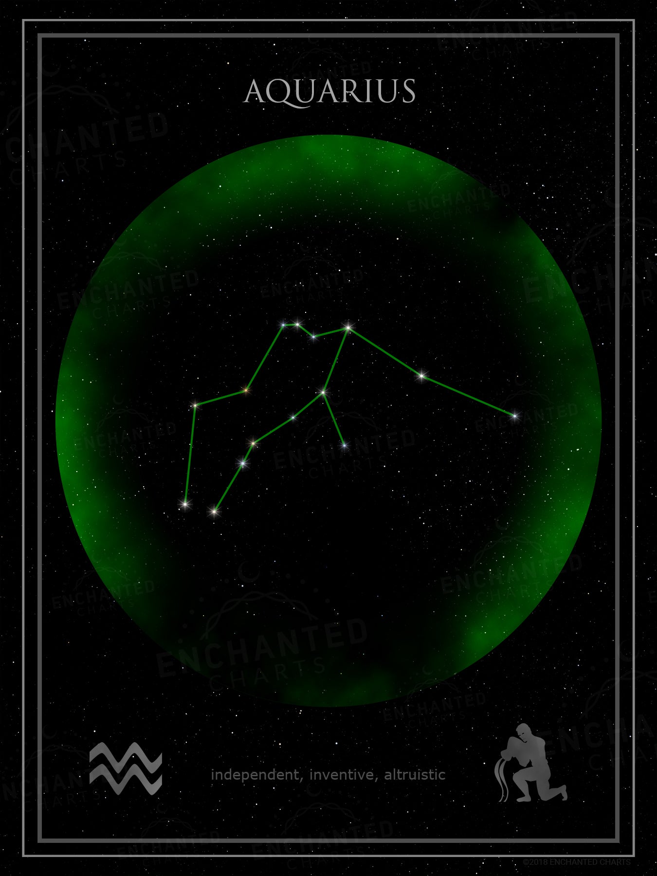 Aquarius Zodiac Sign Star Print