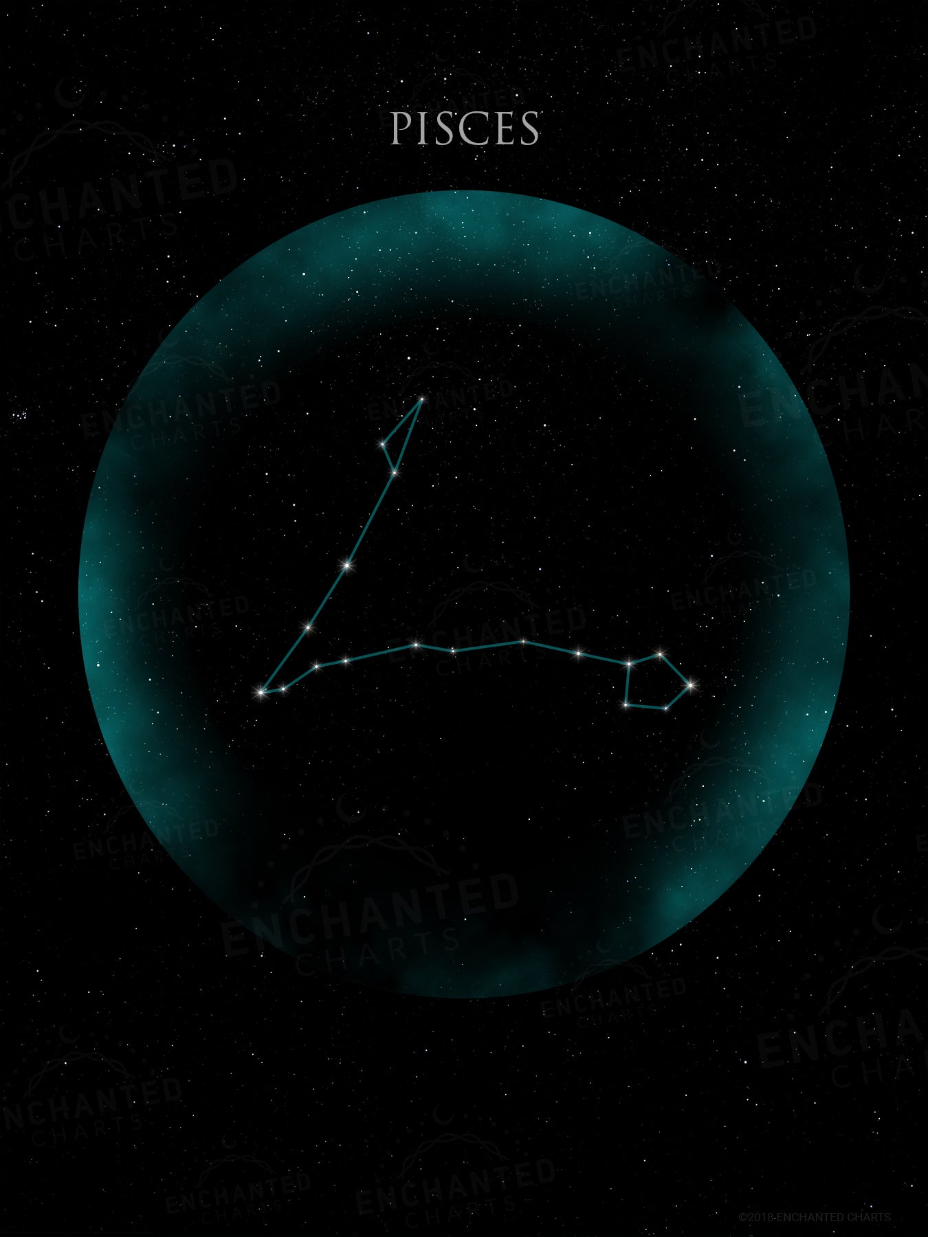 Pisces Zodiac Sign Star Print