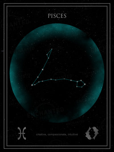 Pisces Zodiac Sign Star Print