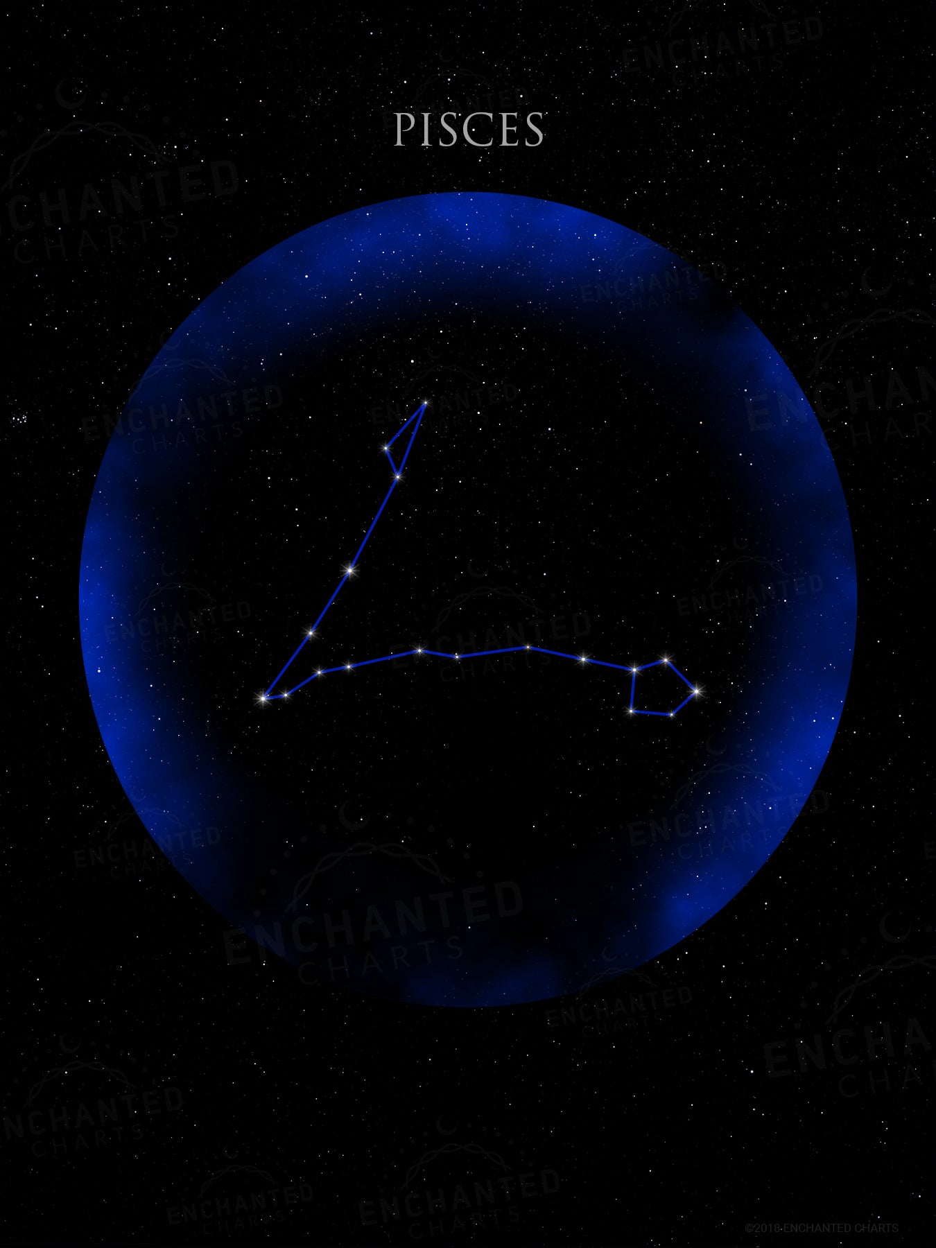 Pisces Zodiac Sign Star Print