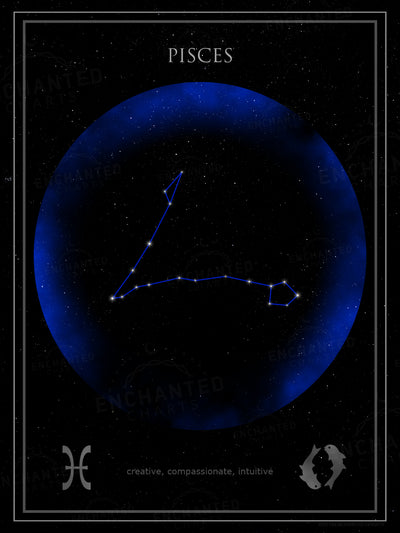 Pisces Zodiac Sign Star Print