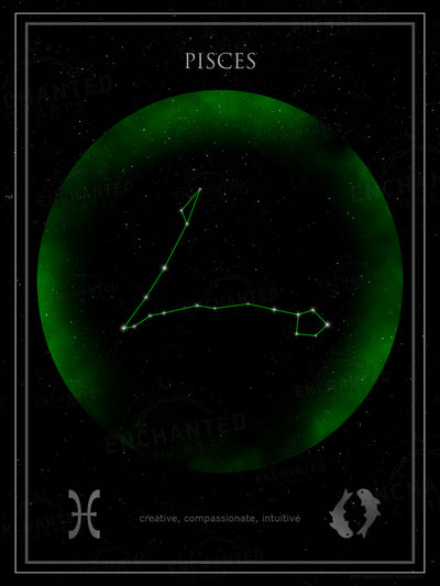 Pisces Zodiac Sign Star Print