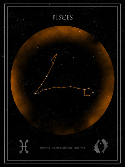 Pisces Zodiac Sign Star Print
