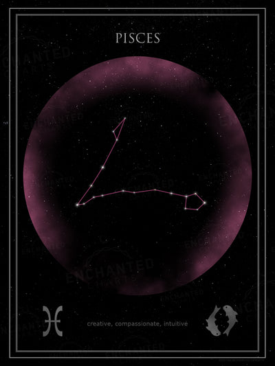 Pisces Zodiac Sign Star Print