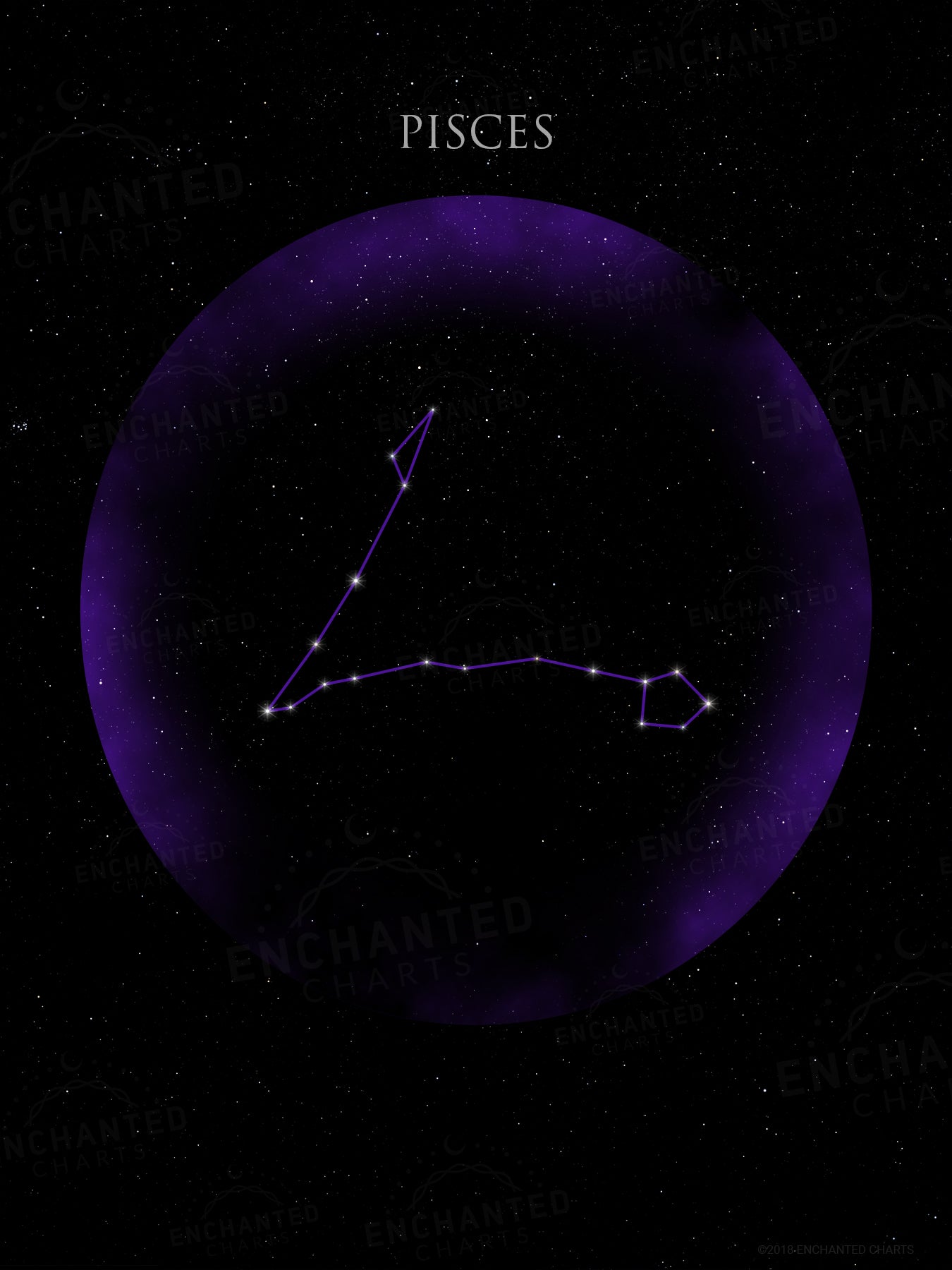 Pisces Zodiac Sign Star Print