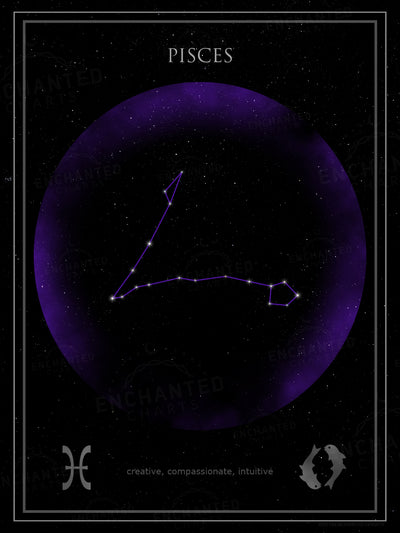 Pisces Zodiac Sign Star Print