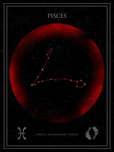 Pisces Zodiac Sign Star Print
